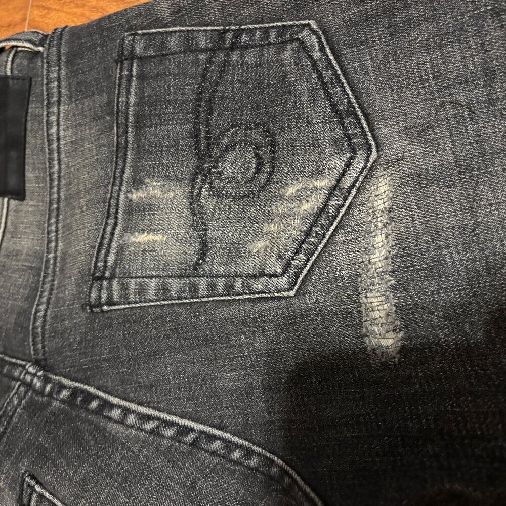 R13 Alison distressed skinny black jeans size 26 - Picture 3 of 12